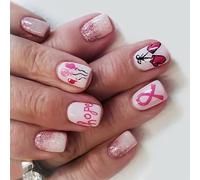 24pcs Presse Sur Les Ongles Festifs Conception De Flocon Neige Des Abdos Réutilisables Pour Les Fêtes Faciles À Appliquer Des Ongles Vacances Art Roux Vacances False Ongle