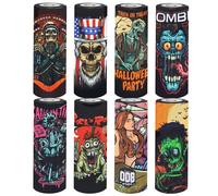 24pcs Pvc Heat Shrink Tubing,Heat Shrink Tubing For 18650 Battery,18650 Battery Shrink Wrap,Zombie Series Packing For 18650 Battery,8 Styles,Pre-Cut