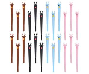 24PCS Renne Stylo Gel Kawaii, SHAIDOJIO Mignon Stylo Bille de Noël, Stylo Kawaii Cartoon de Créatifs pour Cadeaux de Bureau Cadeau Journal D'écriture La Maison-4Couleurs