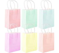 24pcs Sac Avec Poignée Pochettes Cadeau Pâque Sachets Anniversaire Boîte À Dragées Bonbons Ballotin Papier 12x6x15cm Multicolore Bonbonnière Faveur Chocolat Mariage Baptême Fête Noël Party