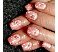 24pcs Square Press On Nails Design Brillant Des Conceptions Françaises De Faux Ongles Acryliques Faux Ongles Colues Artificielles Sur Les Femmes Press Nail Cercer