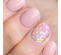 24pcs Square Press On Nails Design Glossy