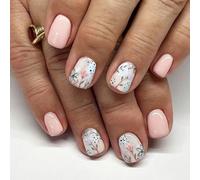 24pcs Square Press On Nails Designs Brillants Français Faux Nails Acryliques Faux Coles Artificiels Sur Les Femmes Design