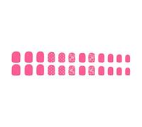 24pcs Square Press On Nails Valentine Française Faute Acrylique Faux Cortes Artificielles Plues Pour Womens Square Fake Nail