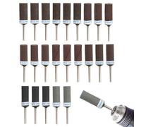 24pcs Tambours de Ponçage Grain 180-2000 pour Outil Rotatif Dremel, Ensemble de Bâtons Papier Verre Ponceuse à Tambour pour Métal Plastique Bois Meulage Polissage