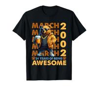 24th Birthday Cool Bear March 2002 Vintage 24 Years Old T-Shirt
