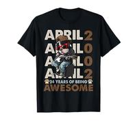 24th Birthday Dog Lover April 2002 Vintage 24 Years Old Men T-Shirt