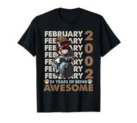 24th Birthday Dog Lover February 2002 Vintage 24 Years Old T-Shirt