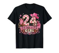 24th Birthday Girl Pink 24 Years Old Cowgirl Western Rodeo T-Shirt