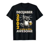 24th Birthday Raccoon December 2002 Vintage 24 Years Old T-Shirt