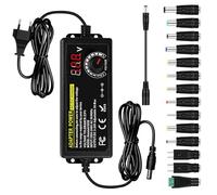 24V 3A 72W Adaptateur Secteur Universel, AC à DC Adapter avec Affichage LED Tension, Adaptateur Multi Voltage avec 14 Embouts pour Router Speaker Lamp