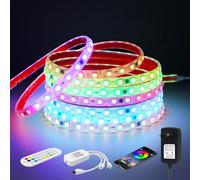 24V Bande LED, IP68 étanche RGB WS2811 5050 Ruban à LED 60 LEDs/m multicolore Light Strip Avec Bluetooth musique 24 touches IR Contrôleur pour Chambre à Coucher, Décoration de Cuisine.