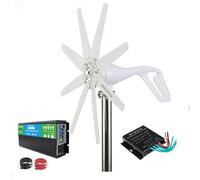 24v,Éoliennes à axe Vertical 6000W pour kit d'utilisation Domestique, Petit générateur d'éolienne de Moulin à Vent 12V-220V pour terrasse/Chalet/Bateau de pêche/Camping-Car