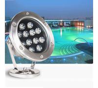 24V Lumière De Piscine Sous-marine - IP68 En Acier Inoxydable Pour Étang, Lumières De Fontaine, Projecteurs Encastrés Extérieurs RVB, Lumières LED Submersibles, Angle Réglable À 360 °(Blue,36W)