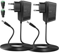 24W Adaptateur Secteur Universel AC à DC 12V 2A Transformateur d'alimentation pour Bandes LED,Routeur,Caméra, 2 pièces