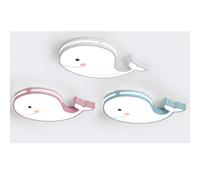 24W Children's Plafonnier LED créatif chambre d'enfant, éclairage de plafond Blanc chambre de bébé, design créatif baleine, Moderne Lampe de Chambre garçon fille dimmable avec télécommande 50x30cm
