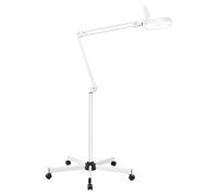 24W Lampe loupe LED 8X Lampe de Travail Cosmétique Roulant Sur Pied Pour Studio de Beauté avec Roulettes et Bras Réglable pour Brodeuses Dentistes Prothésistes Ongulaires