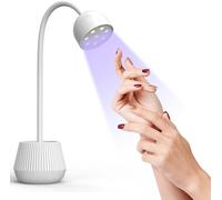 24w Lampe Uv Sèche Ongles, Séchoir À Ongles Séchage Rapide Rechargeable Sans Fil Avec 8 Led Light Sources, Ajustement De L'angle 360% Et Jusqu'à 6 Heures D'autonomie, Pour Toutes Les Gels Noires