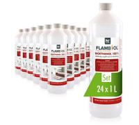 24x 1 L Bioéthanol à 100% dénaturé FLAMBIOL® en bouteille de 1L