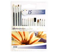 24x Brosse Ensemble 15er Peinture Dessin Artiste Acryliques Öl Aquarelle École