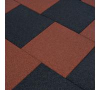 24x Carreaux de Protection Antichoc Caoutchouc Rouge Tapis de Sol vidaXL