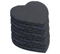 24x Cœur Sets de Table en Ardoise 25cm Naturel Rustique À Manger Tapis Set