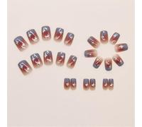 24x Dégradés Faux Ongles Réutilisable Artificiel Irrégulier Couvertures Complètes Coller Sur Brillant Presse Dessus