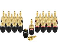 24x fiches banane (blindées), pour câble d'enceinte (jusqu'à 6 mm²), dorés 24 ct