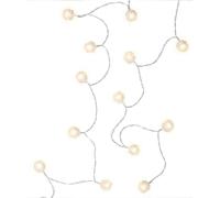 24x Goobay 60273 Guirlande lumineuse à 20 LED ''Boule de neige'', blanc-transparent - avec fonction minuterie, blanc chaud (3000 K), fonctionne sur piles