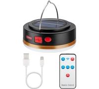 24x Goobay 60344 Lampe de camping solaire à LED avec télécommande IR, noir-blanc, 0.5 m - avec 6 modes d'éclairage, panneau solaire, batterie Li-Ion 18650 (3,7 V, 2000 mAh), fonction powerbank et câbl