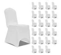 Housses de chaise - - Blanc - 18 pcs - Lavable à 40 °C - Elastique et réutilisable