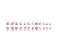 24x Joli Coeur Couverture Complète Faux Ongles Scintillant Acrylique Valentin Presse Sur Médiums Coller Sur
