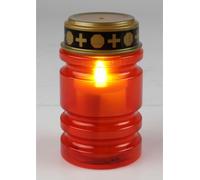 24x LED Bougies funéraires rouge verre Bougies Lumière Cimetière Bijoux Lanterne Décoration