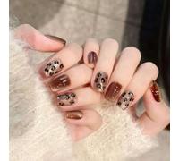 24x Leopards Imprimez Les Couvertures Complètes Faux Nails Sparking Press On Nails Acrylic Nails Cats Eye Stick On Nails For Party