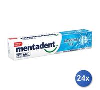24X Lot Mentadent Dentifrice 75 Ml. Système Blanc Gel Cristal