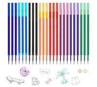 24x Mines de Rechange Effaçables,Compatible Avec Legami, Pointe 0,7 mm, Hauteur 13 cm,Encre gel thermosensible (Multicolore)