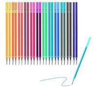 24x Mines Rechange Effaçables Couleur compatible avec Legami Stylo, Pointe 0,7 mm Hauteur 13 cm Encre gel thermosensible Écriture Douce Recharge pour Stylo Gel Effaçable Idéal pour Bureau et École