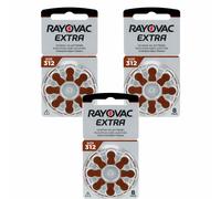 Rayovac Extra 312 Lot de 8 Piles pour appareils auditifs Haute Puissance Zinc Air 1 Carte Blister Marron 312AUX-8XEMF