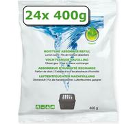 24x recharge déshumidificateur - 400 grammes - lemonduft - granulés en sachet non tissé - recharge d'absorbeur d'humidité