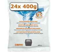 24x Recharge déshumidificateur - 400 grammes - parfum jasmin - granulés en sachet non tissé - recharge d'absorbeur d'humidité