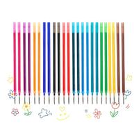 24x Recharges Effaçables 0,7 mm 12 Couleurs, Mines de Rechange Cartouches d'Encre Thermosensible pour Stylos Gel Effaçables, Idéal pour École Bureau et Dessin
