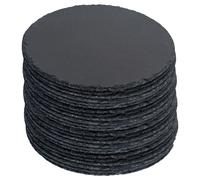 24x Rond Sets de Table en Ardoise 30cm Naturel Rustique À Manger Tapis Set
