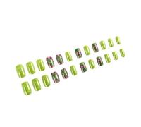 24x Shamrocks Fleurs Couvertures Complètes Bâton Sur Les Ongles Festival Fausse Presse Brillante Sur L'acrylique Vert