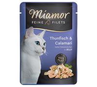 24x100g Filets Fins Thon, Calamar Miamor - Nourriture Pour Chat