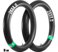 24x4 Inner Tube With Straight Schrader Valve (X2)-Compatible With Fat Bike & Mountain Bike/Mountain Bike/Mountain Bike/Electric Bike,Others-For 24 Inch Fatbike Tyre