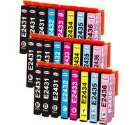 24XL Cartouches d'encre Compatible avec Epson 24XL 24 Cartouches d'encre Multipack pour Epson Expression Photo XP-850 XP-750 XP-950 XP-55 XP-860 XP-760 XP-960 (9BK/3C/3M/3Y/3Clair Cyan/3Clair M)