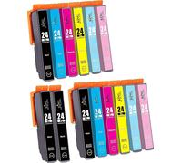 24xl Cartouches d'encre de rechange pour Epson 24 XL pour imprimante Epson Expression Photo XP-970 XP-55 XP-950 XP-860 XP-960 XP-750 XP-760 XP-850 (2 ensembles et 2 noires)