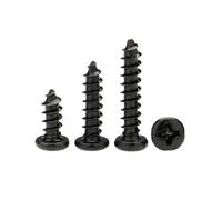 25-1000 pièces type-PA M1-M5 acier au carbone noir empreinte cruciforme tête cylindrique vis autotaraudeuses, M2x16mm(500 pièces)
