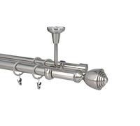 25/19mm Kit de tringle a rideau Metal Fixation au Plafond Acier Inoxydable 160 cm Aura