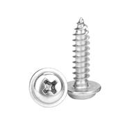 25-250 pièces M2-M5 type-PWA acier au carbone zingué empreinte cruciforme tête ronde à embase vis autotaraudeuses, M2.3x6x6mm(250 pièces)